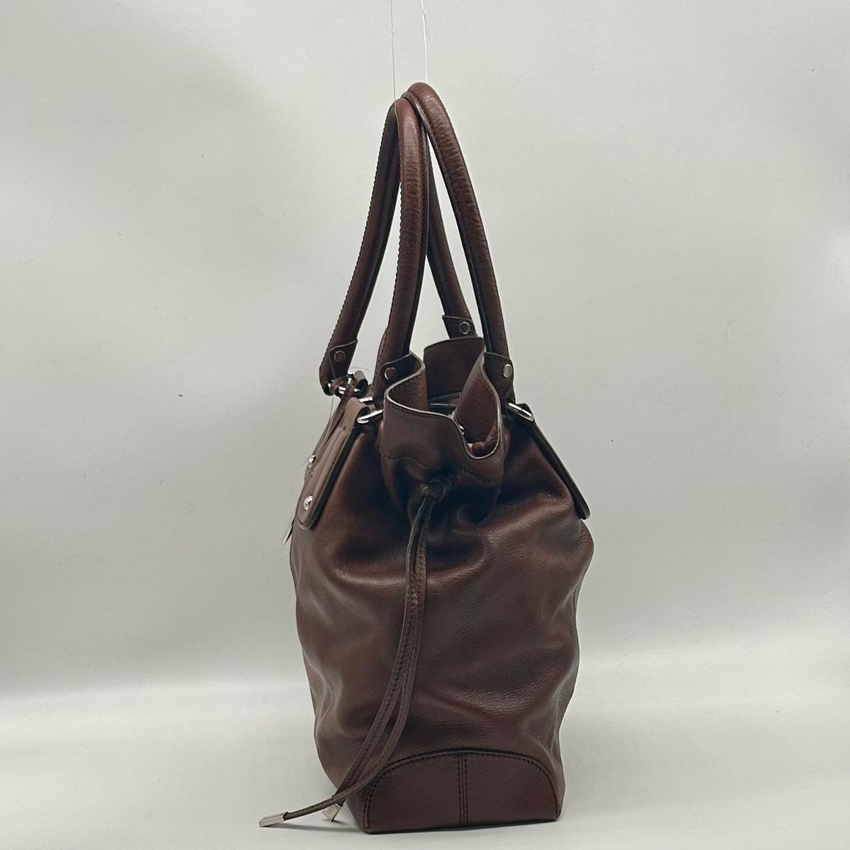 Todd's Brown Leather D-Bag Satchel
