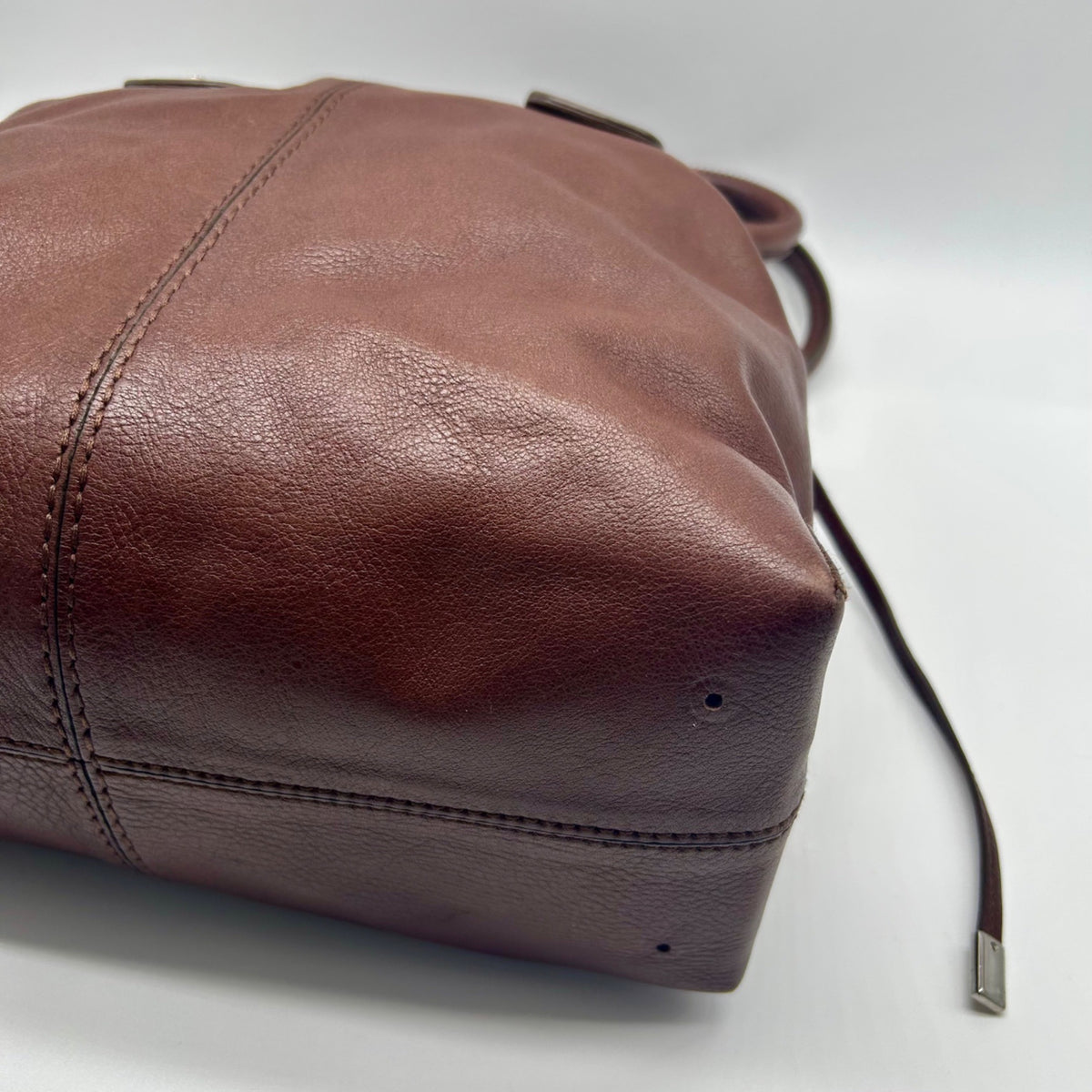 Todd's Brown Leather D-Bag Satchel