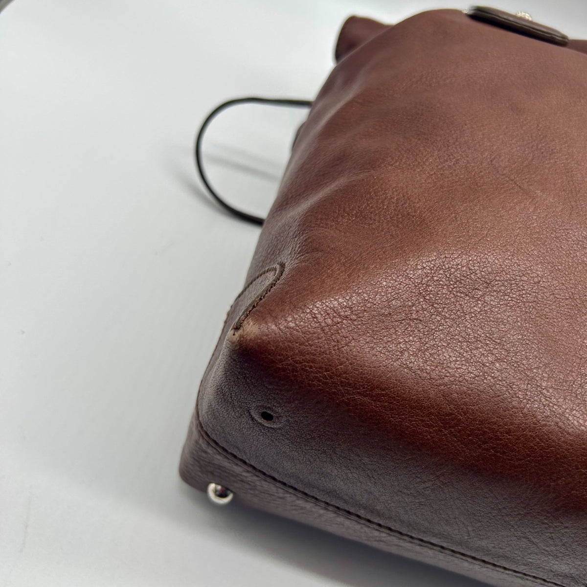 Todd's Brown Leather D-Bag Satchel