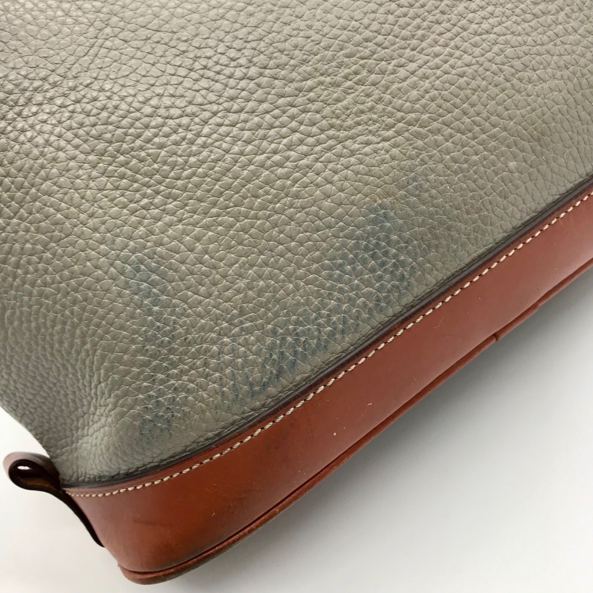 Dooney &amp; Bourke Grey Pebble Grain Zip Zap Satchel Bag