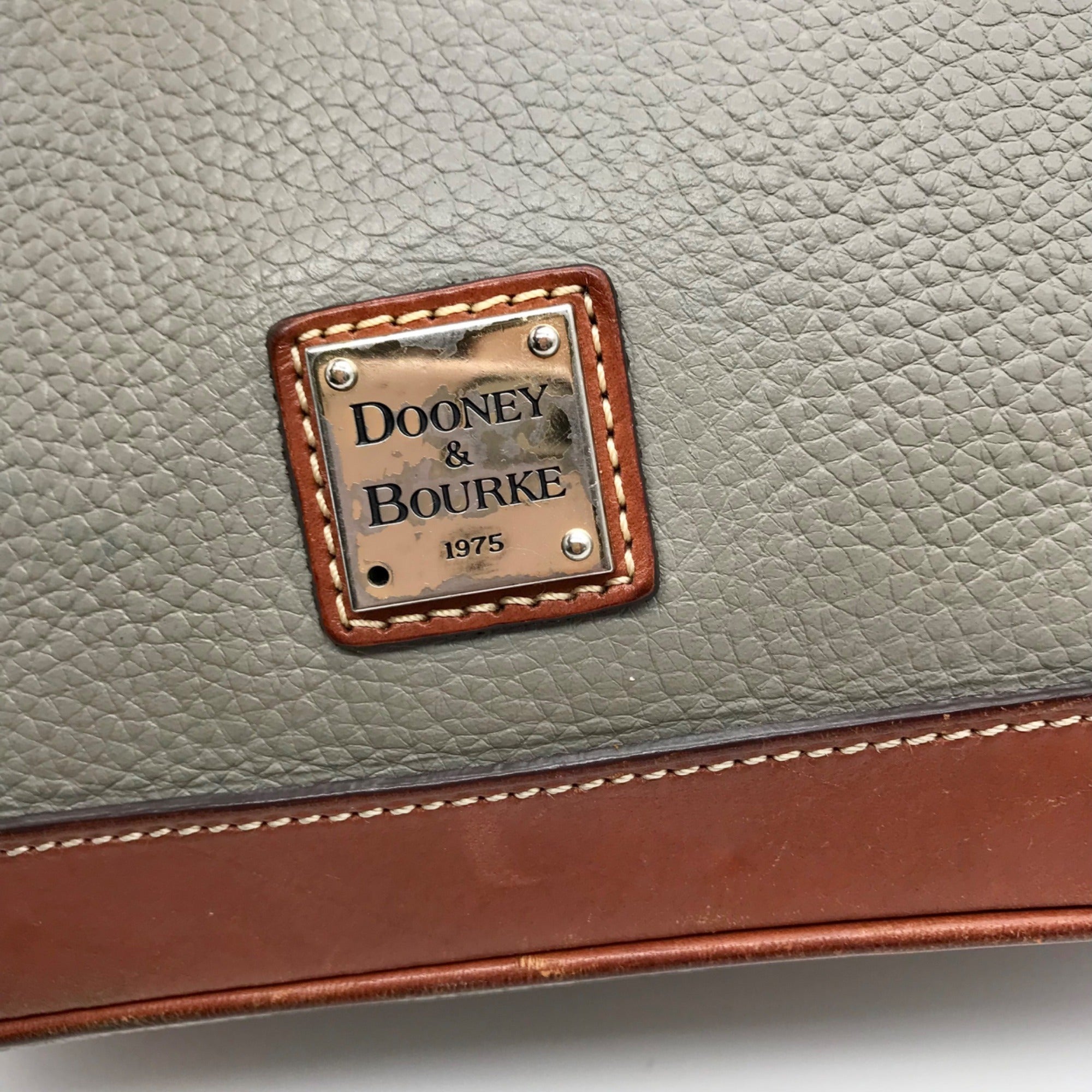 Dooney &amp; Bourke Grey Pebble Grain Zip Zap Satchel Bag