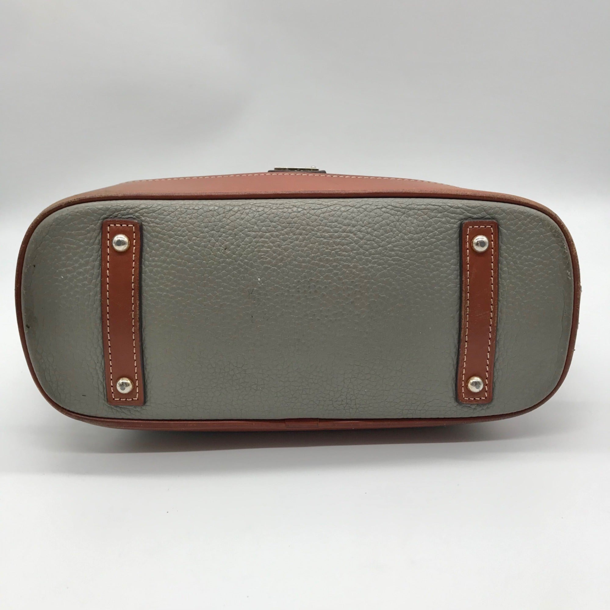Dooney &amp; Bourke Grey Pebble Grain Zip Zap Satchel Bag