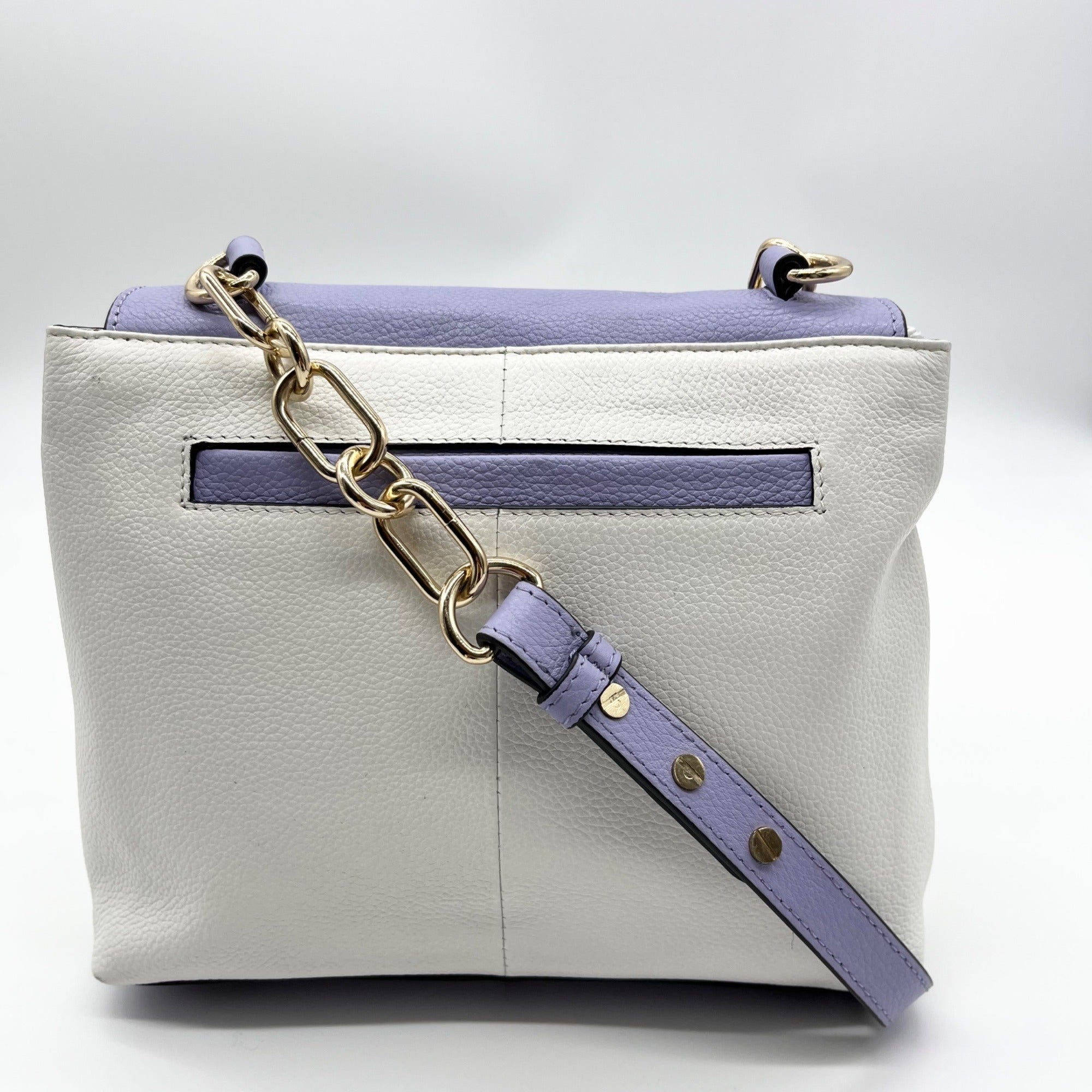 Lodis Periwinkle And White Envelope Crossbody Bag