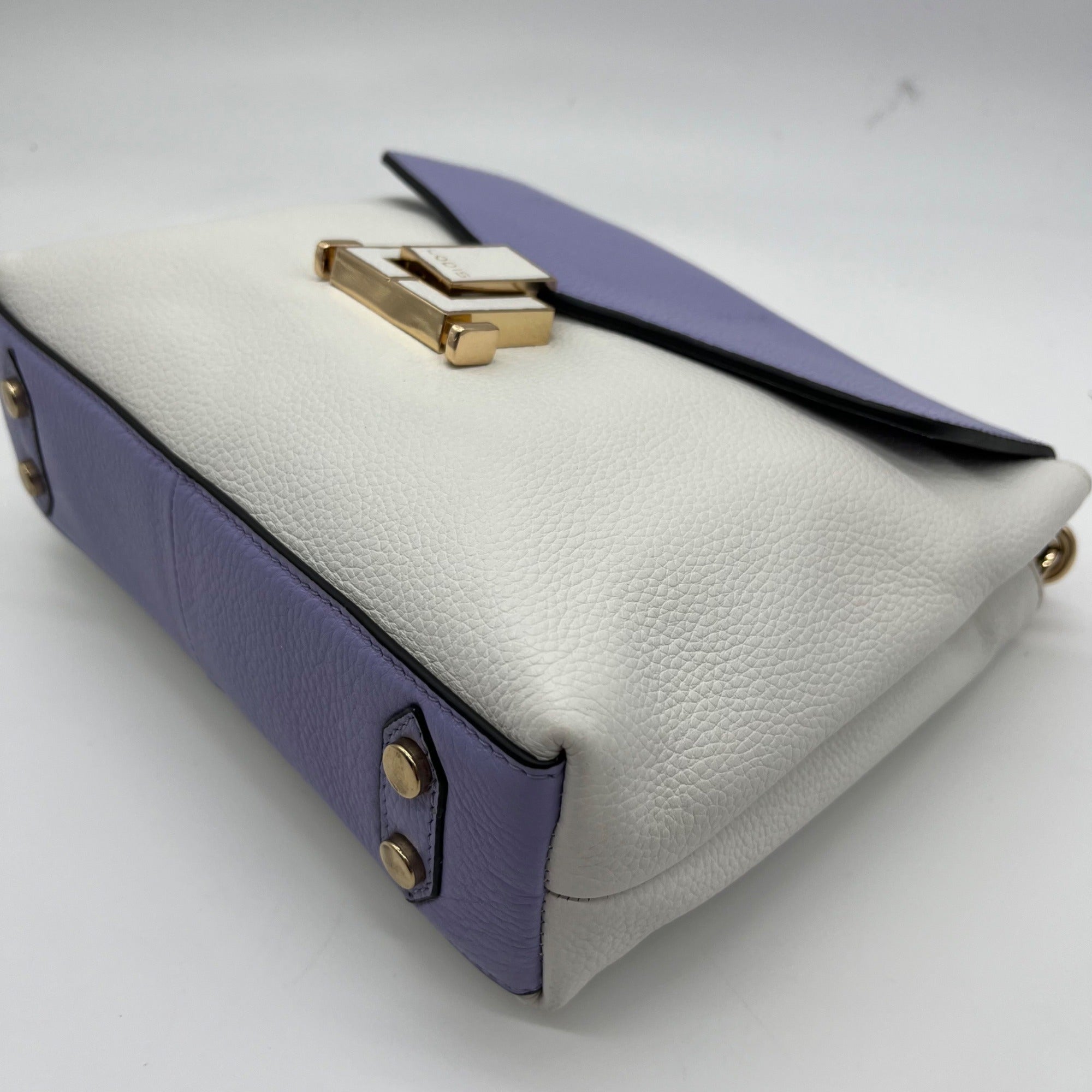Lodis Periwinkle And White Envelope Crossbody Bag