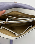 Lodis Periwinkle And White Envelope Crossbody Bag