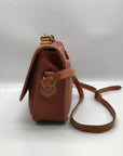 Dooney & Bourke Peanut Brown Pebbled Grain Leather Carrier Crossbody