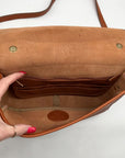 Dooney & Bourke Peanut Brown Pebbled Grain Leather Carrier Crossbody