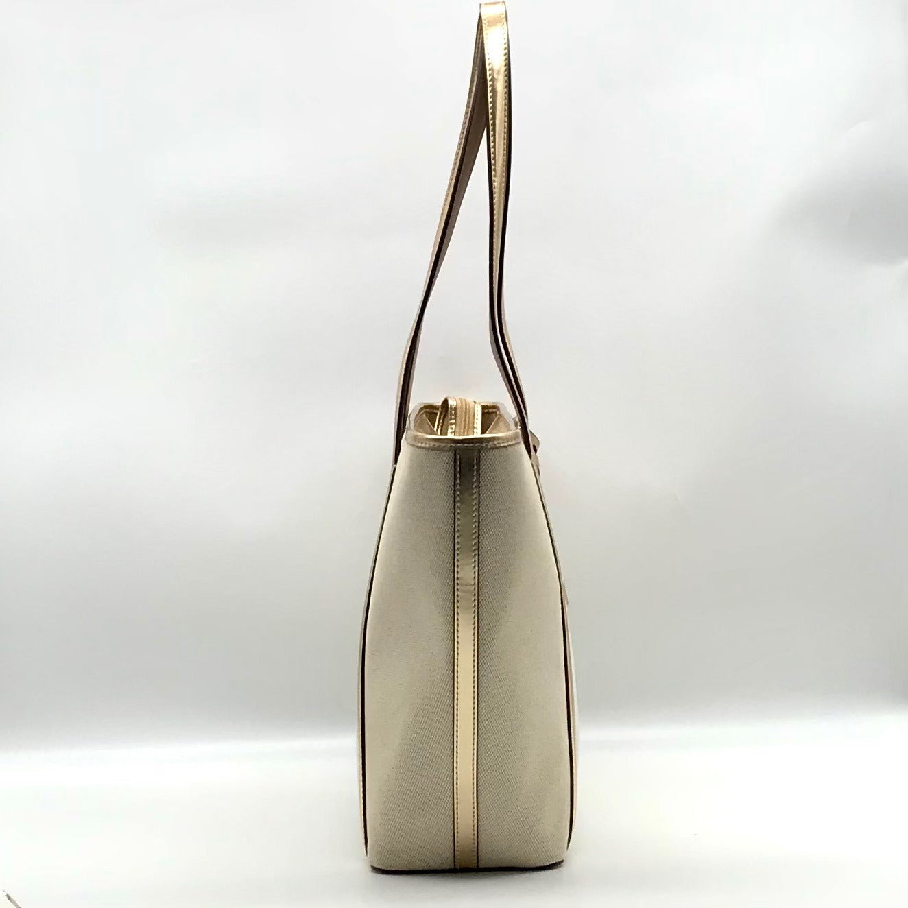 Michael Kors Pale Gold Large Jet Set Travel Top Zip Tote Bag