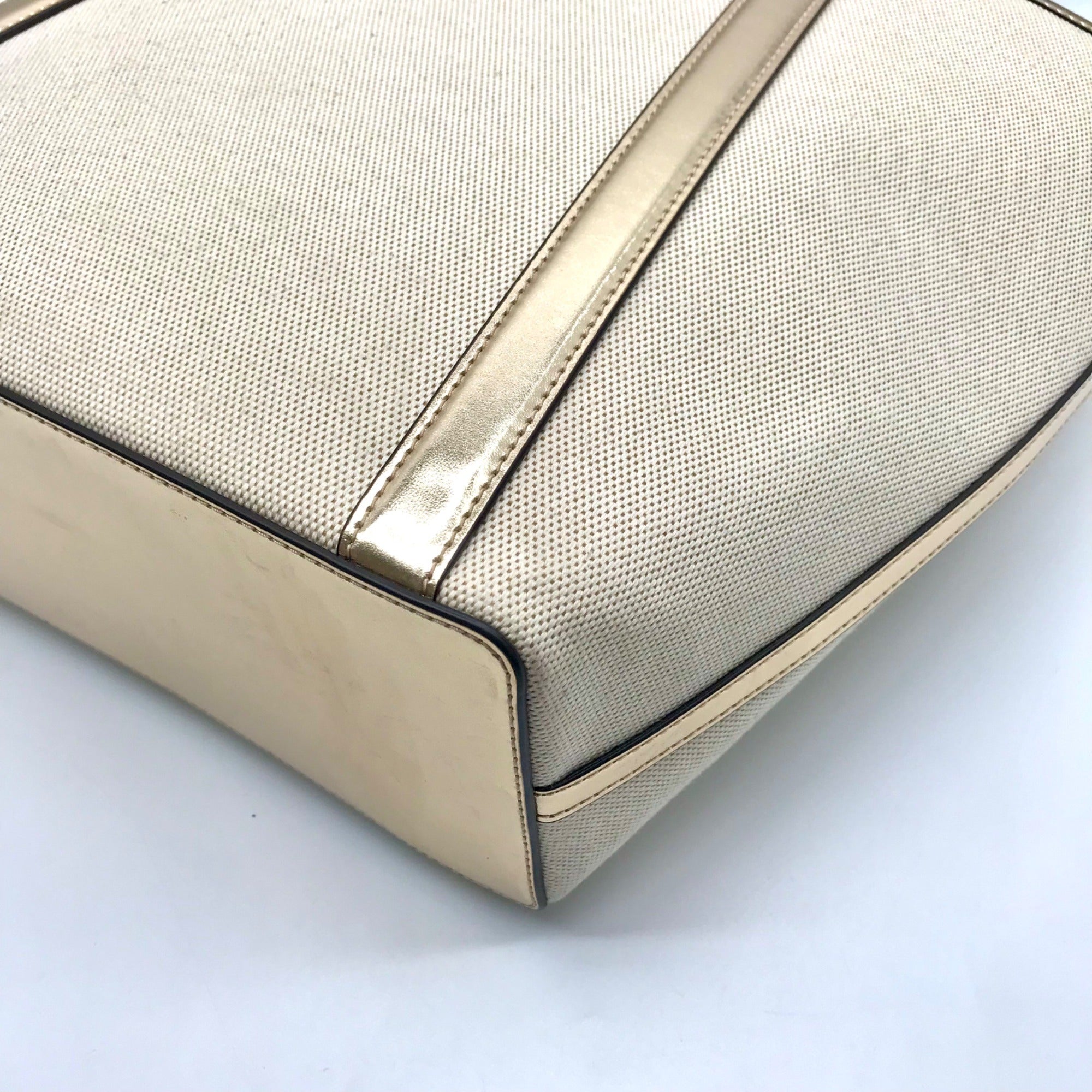 Michael Kors Pale Gold Large Jet Set Travel Top Zip Tote Bag