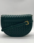 Urban Expression Green Woven Faux Leather Alise Crossbody Bag
