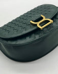 Urban Expression Green Woven Faux Leather Alise Crossbody Bag