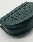 Urban Expression Green Woven Faux Leather Alise Crossbody Bag