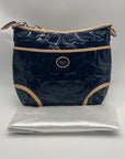 Coach Navy Blue Patent Leather Peyton Shoulder Bag-F20022