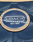 Coach Navy Blue Patent Leather Peyton Shoulder Bag-F20022