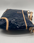 Coach Navy Blue Patent Leather Peyton Shoulder Bag-F20022