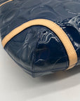 Coach Navy Blue Patent Leather Peyton Shoulder Bag-F20022