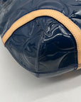 Coach Navy Blue Patent Leather Peyton Shoulder Bag-F20022