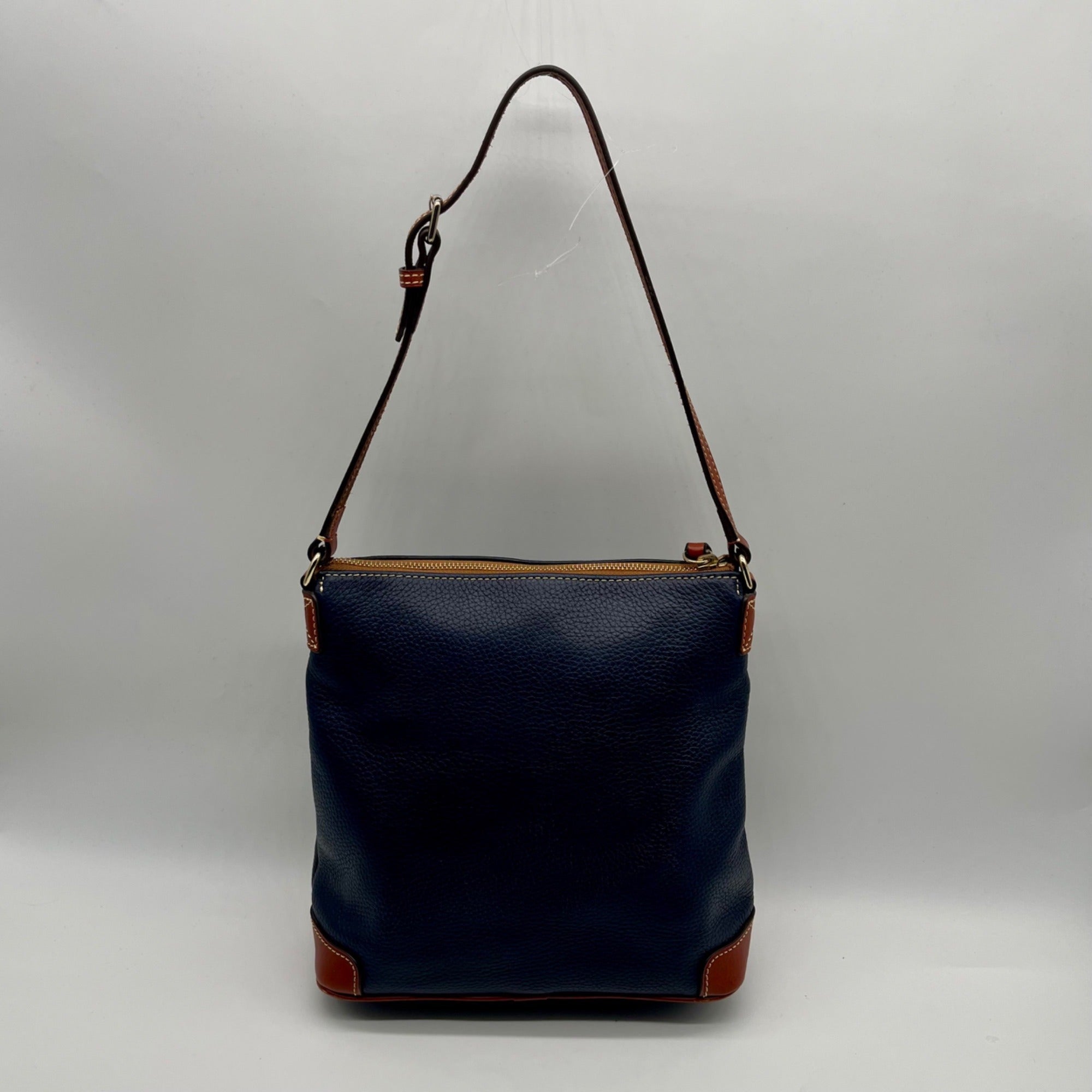 Dooney And Bourke Navy Pebbled Leather adjustable Crossbody