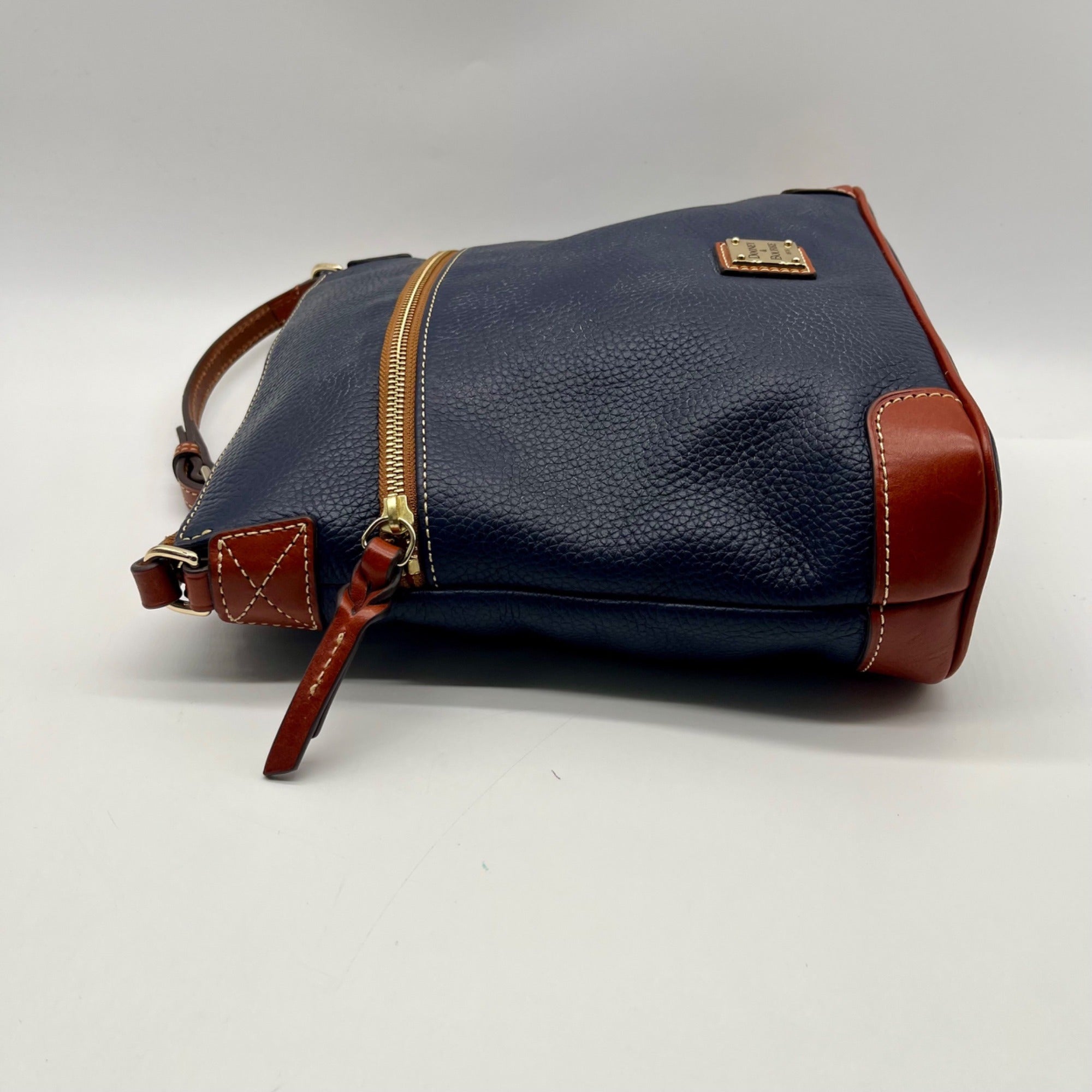 Dooney And Bourke Navy Pebbled Leather adjustable Crossbody