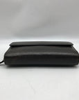 Gucci Dark Brown Leather Long Tri-Fold Wallet