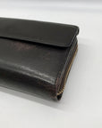 Gucci Dark Brown Leather Long Tri-Fold Wallet