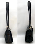 Michael Kors Black Leather Medium Lydia Flap Messenger Bag