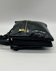 Giani Bernini Small Black Faux Leather Croc Dasher Crossbody