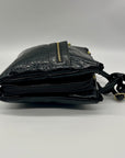 Giani Bernini Small Black Faux Leather Croc Dasher Crossbody