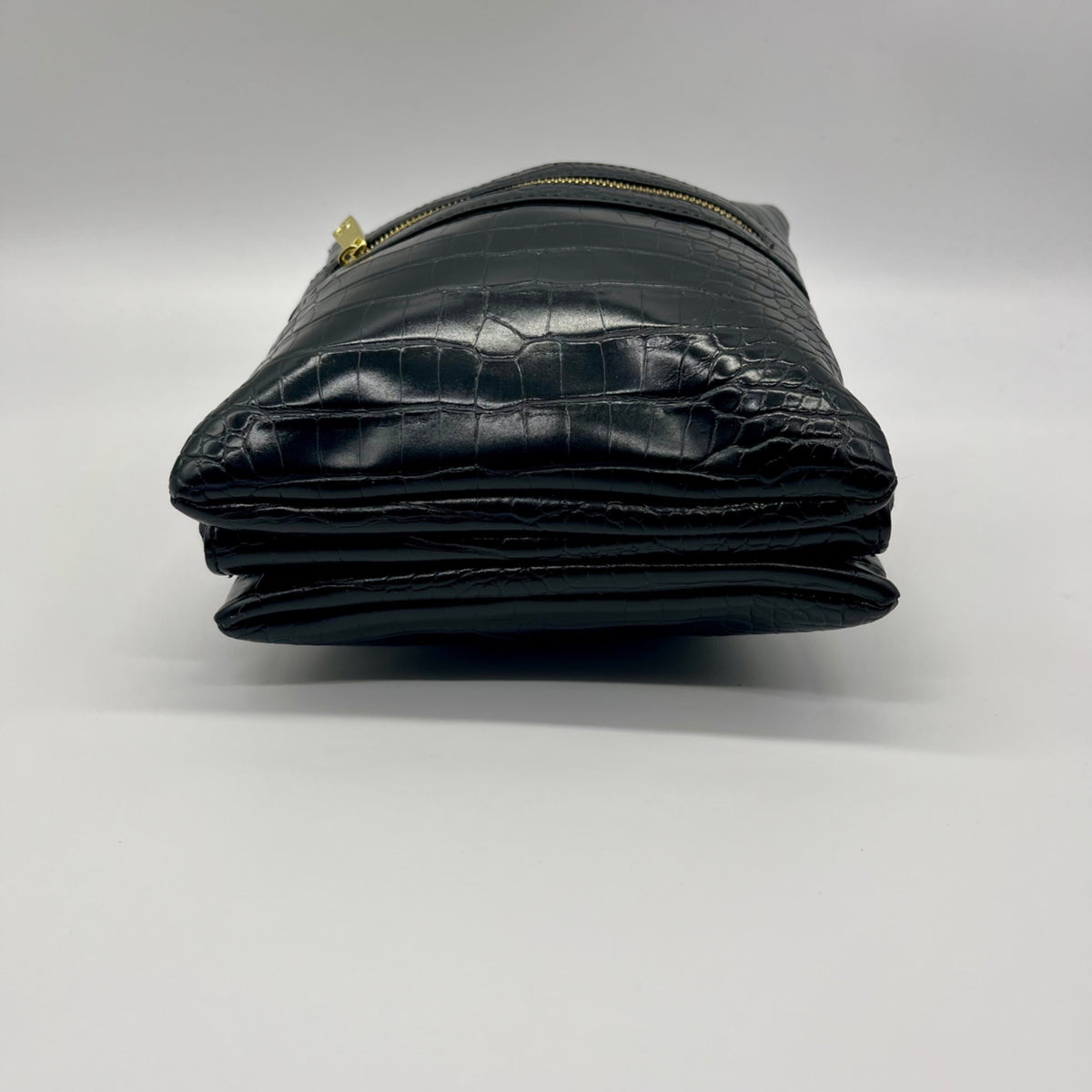 Giani Bernini Small Black Faux Leather Croc Dasher Crossbody