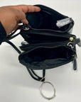 Giani Bernini Small Black Faux Leather Croc Dasher Crossbody