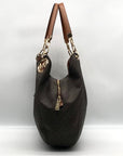 Michael Kors Brown & Acorn Signature Coated Canvas Lillie Shoulder Bag