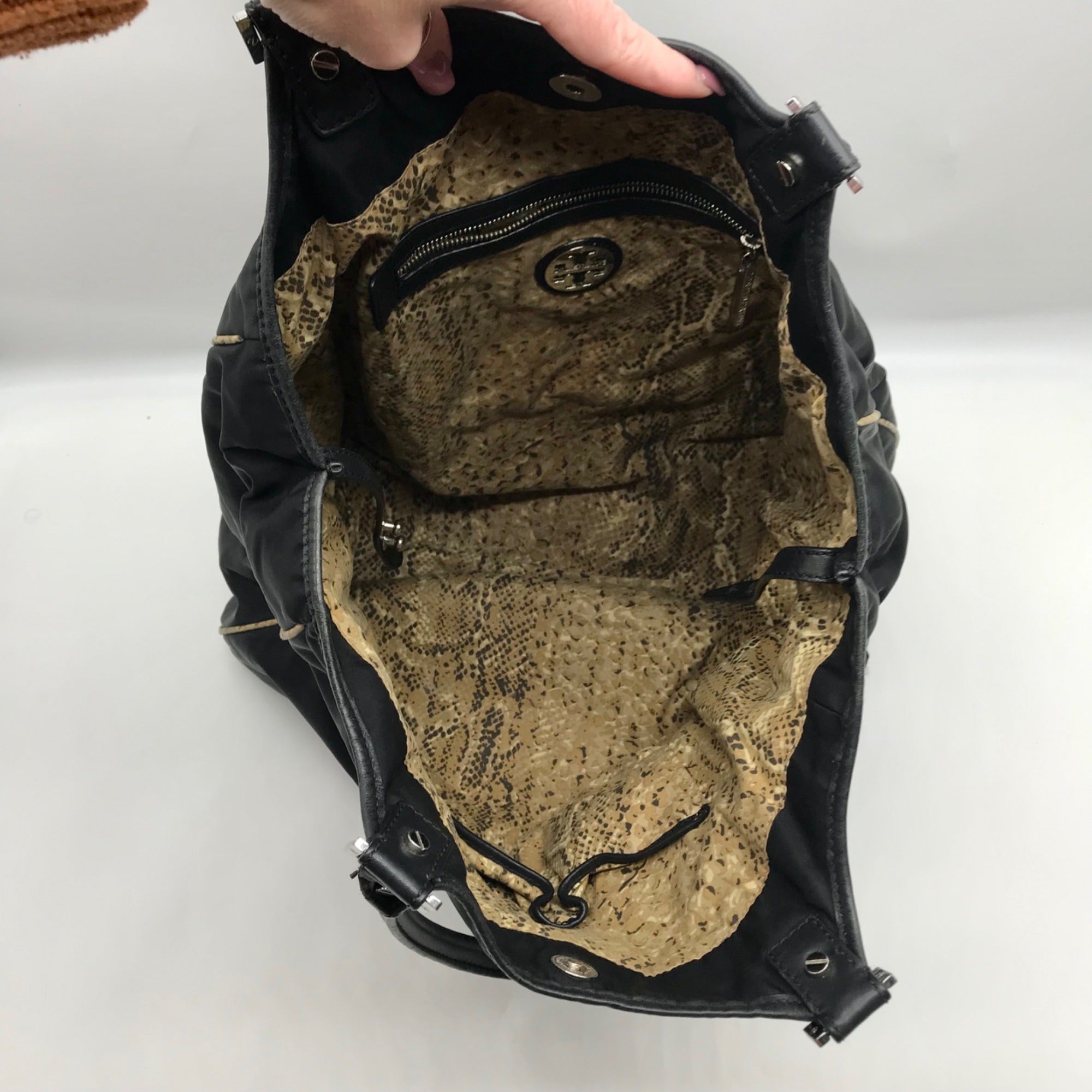 Tory Burch Black Nylon Ella Tote Bag