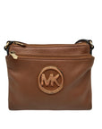 Michael Kors Brown Leather Fulton Crossbody Bag
