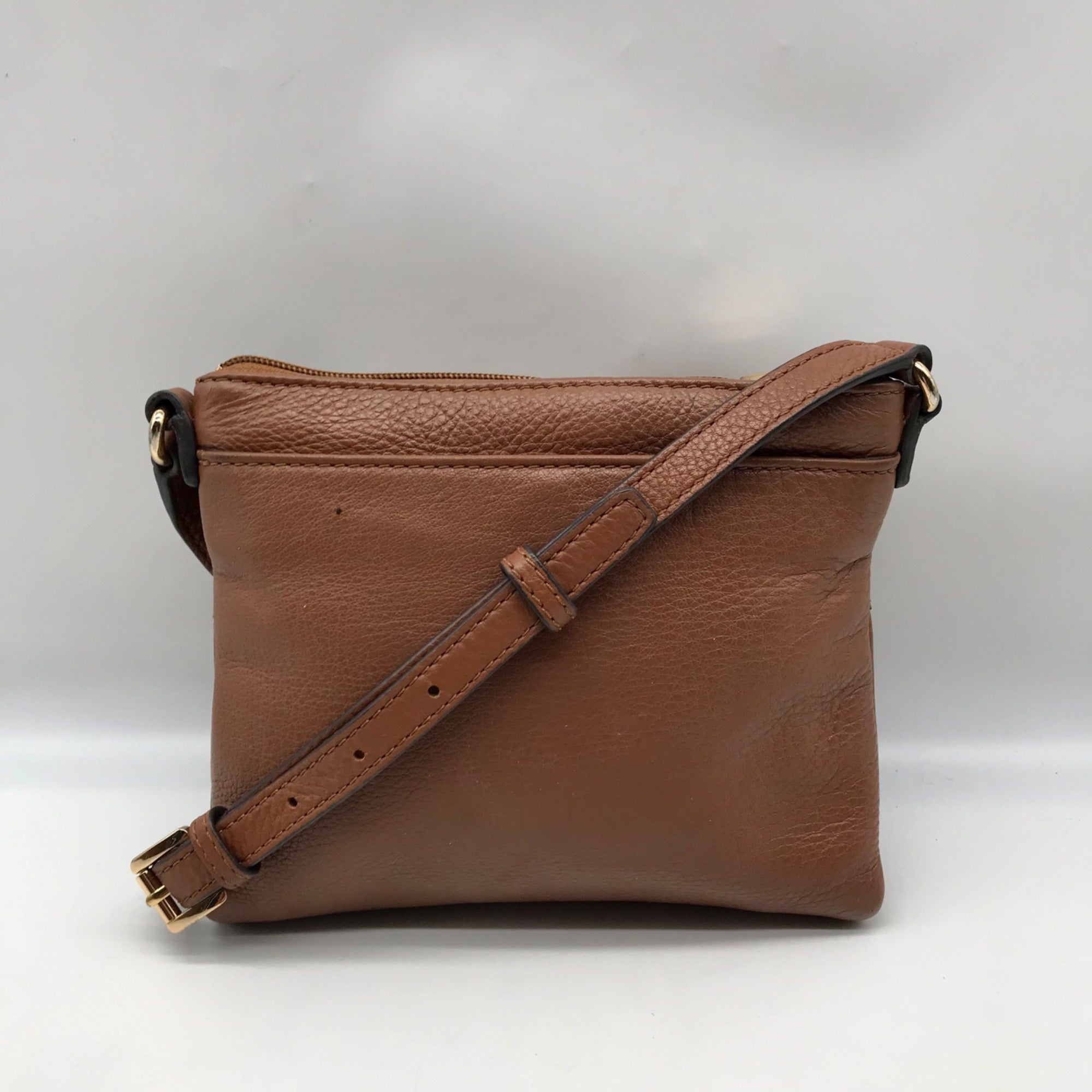 Michael Kors Brown Leather Fulton Crossbody Bag