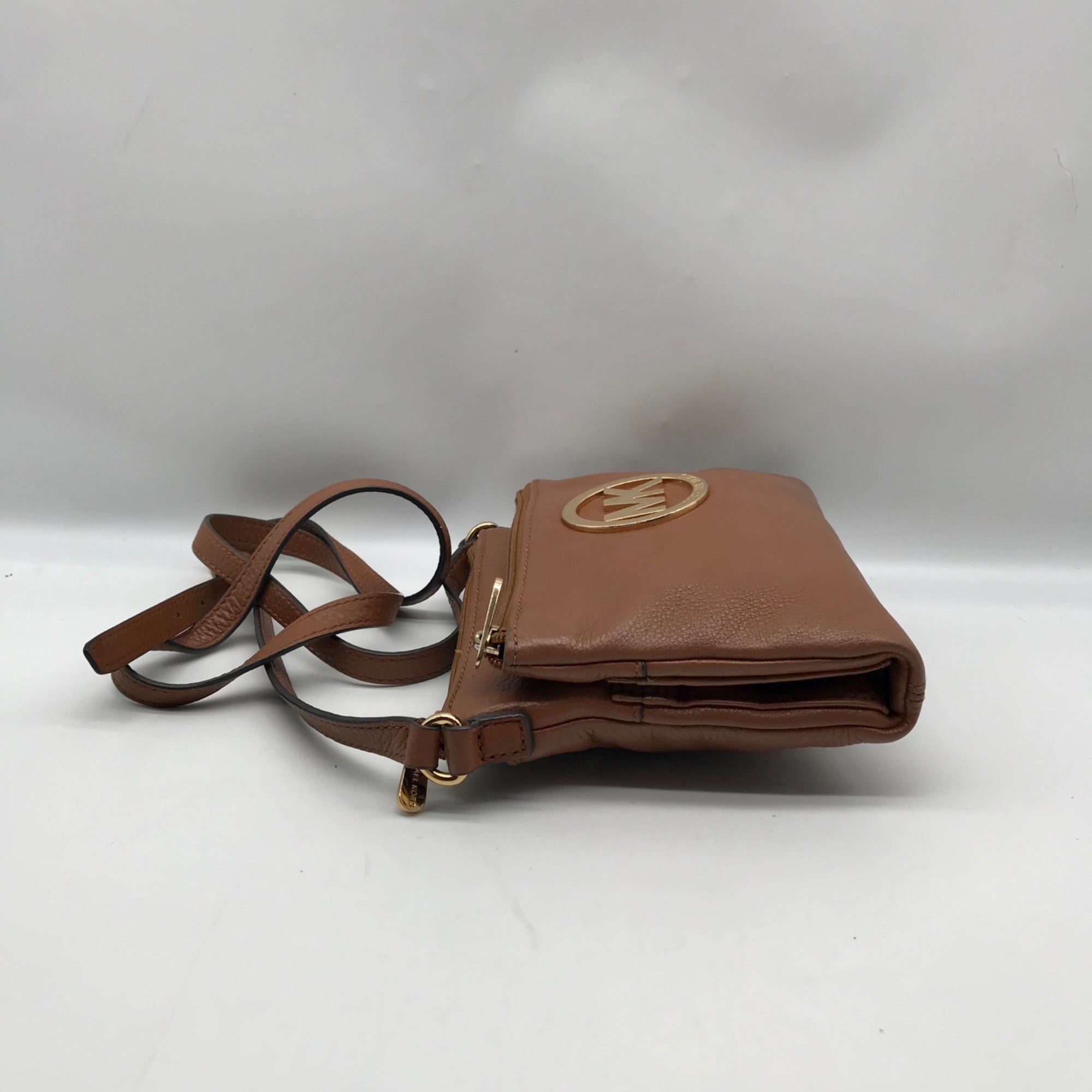 Michael Kors Brown Leather Fulton Crossbody Bag
