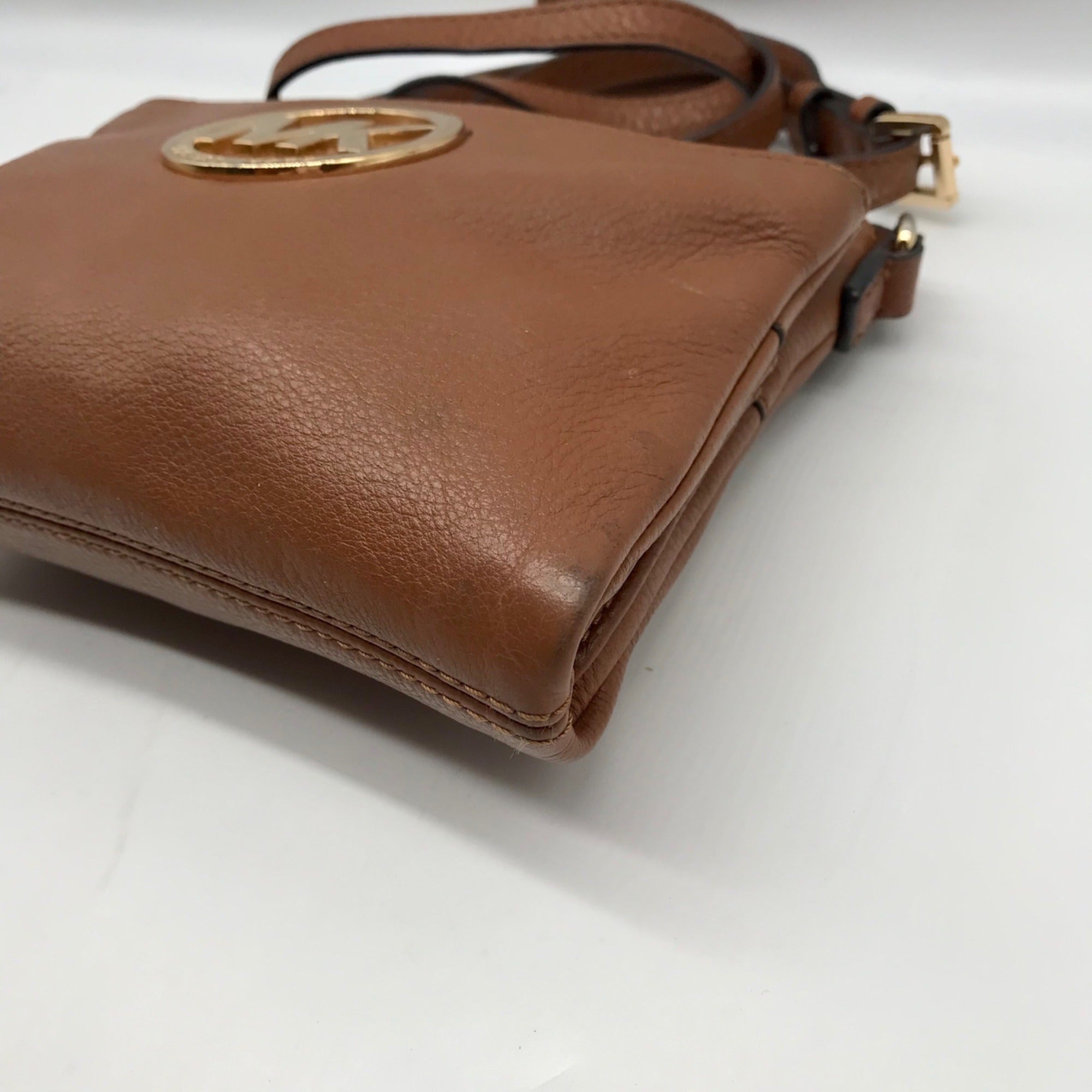Michael Kors Brown Leather Fulton Crossbody Bag