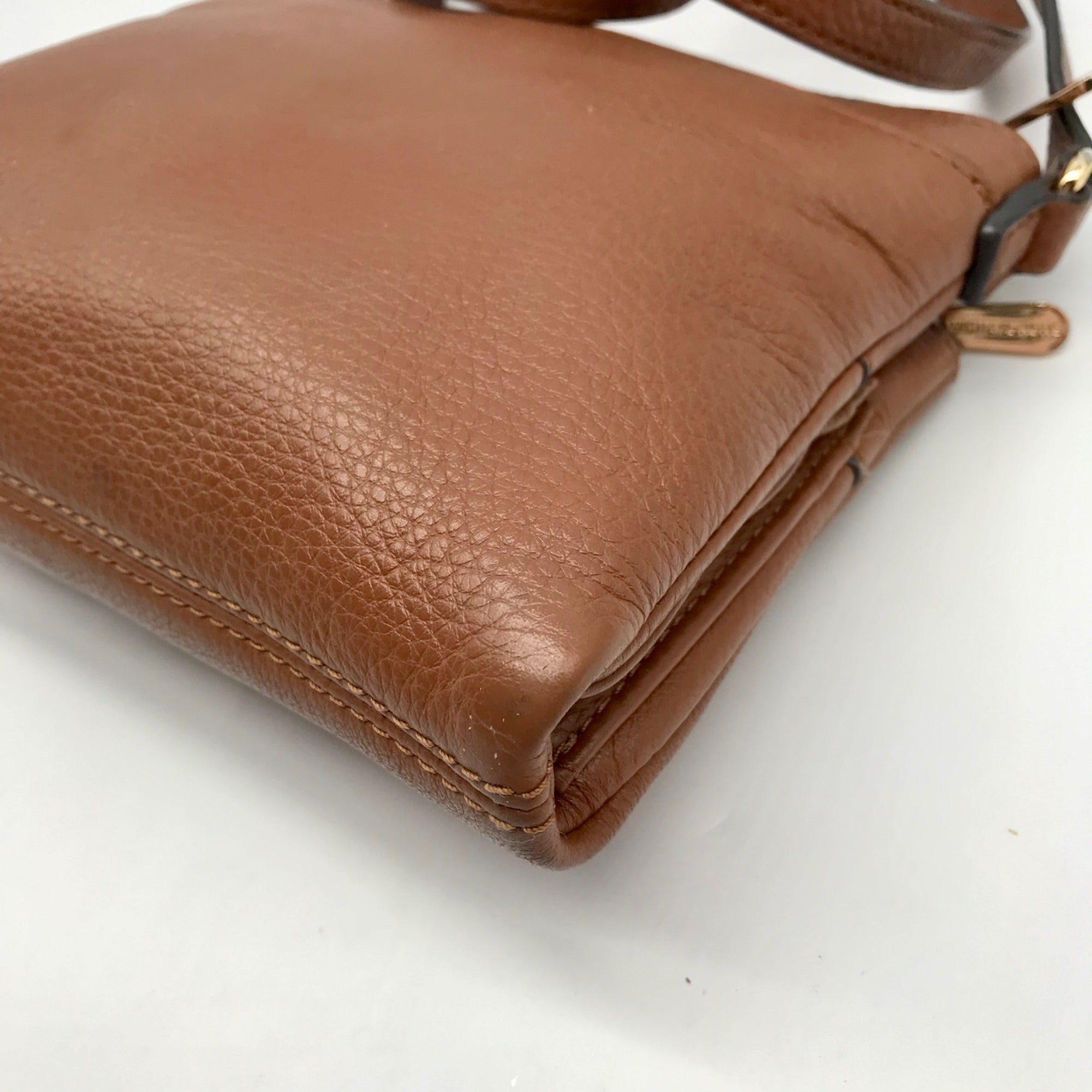 Michael Kors Brown Leather Fulton Crossbody Bag