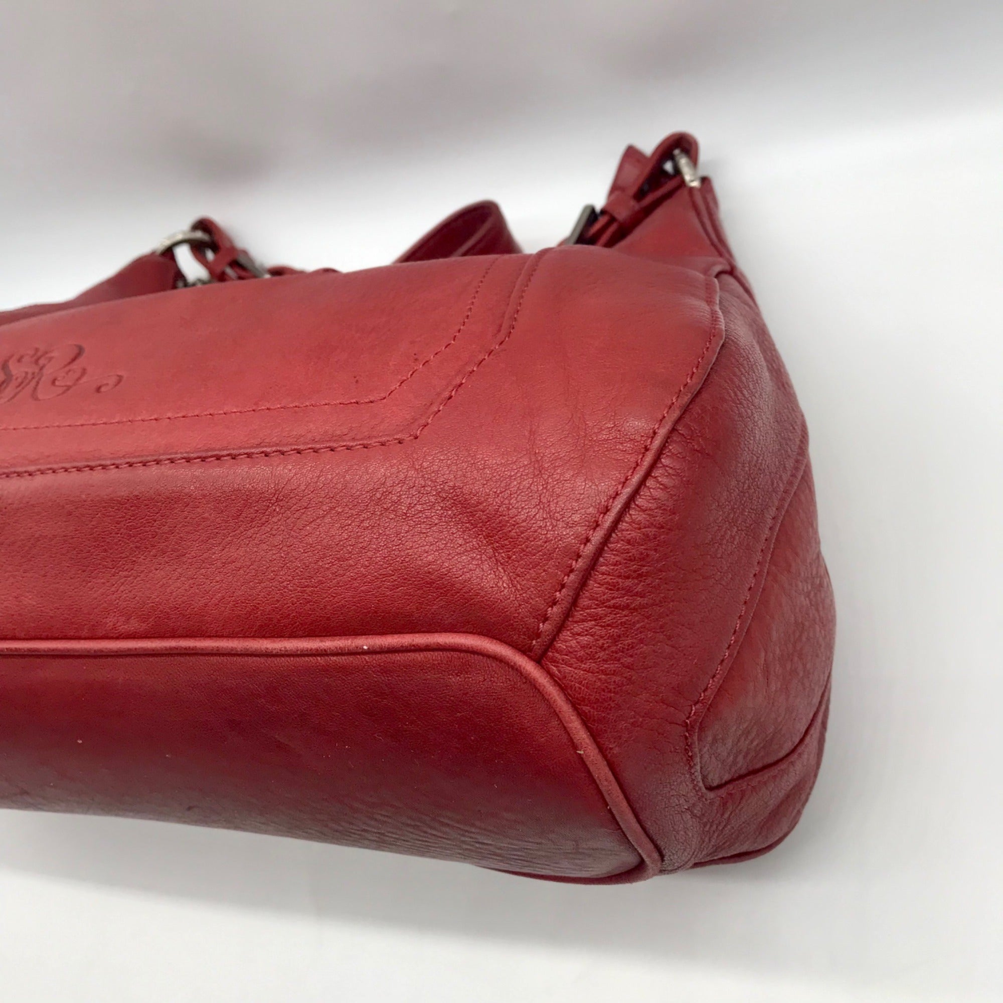 Longaberger Red Leather Rachel Shoulder Bag