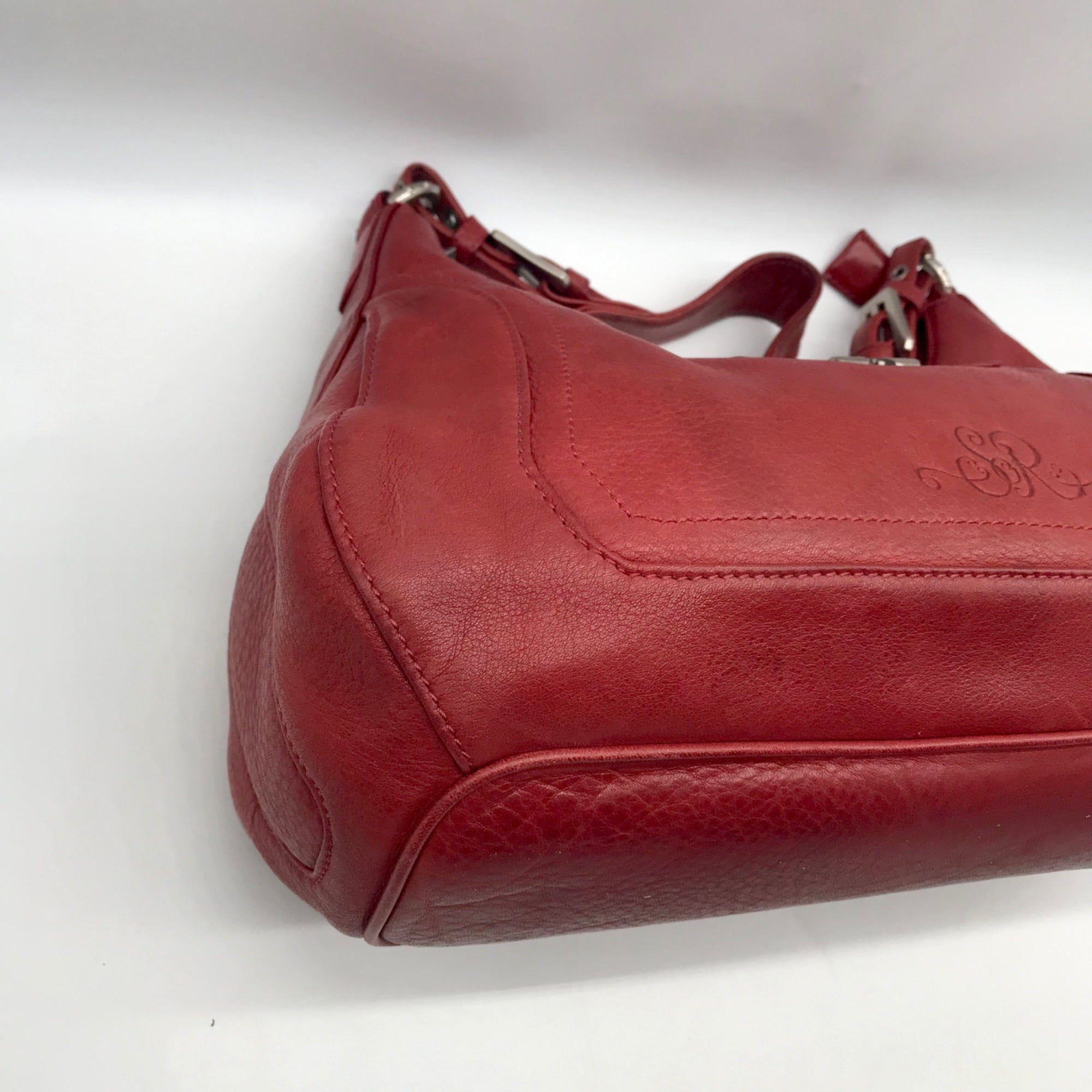 Longaberger Red Leather Rachel Shoulder Bag