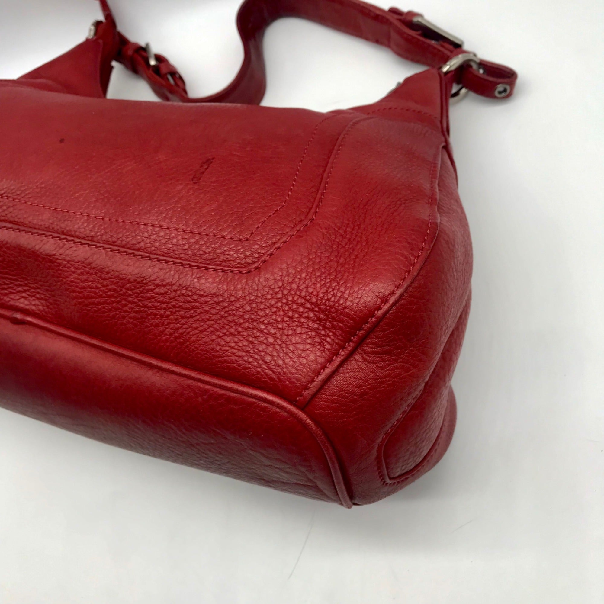 Longaberger Red Leather Rachel Shoulder Bag
