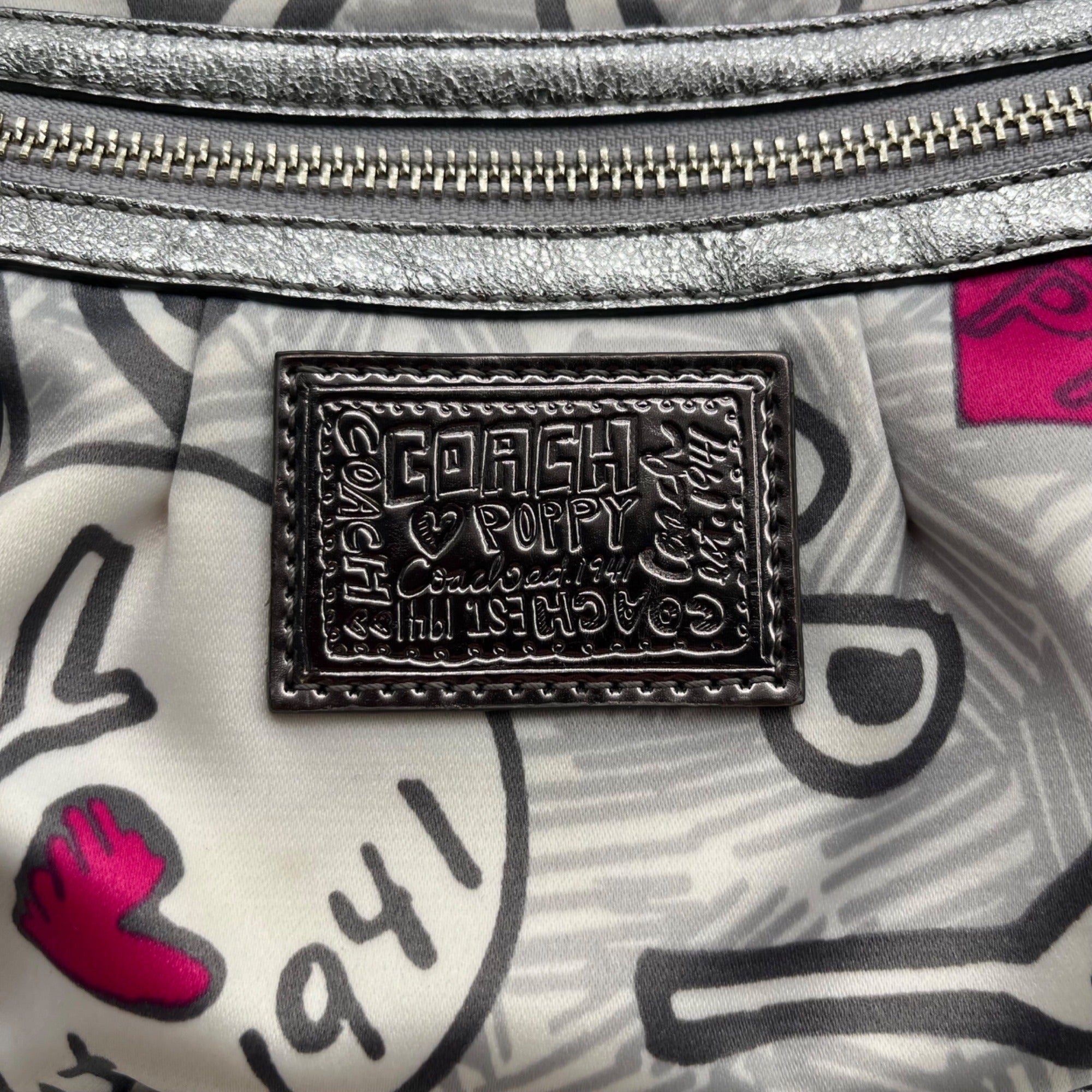 Coach Poppy Graffiti Fabric Groovy Shoulder Bag-14549