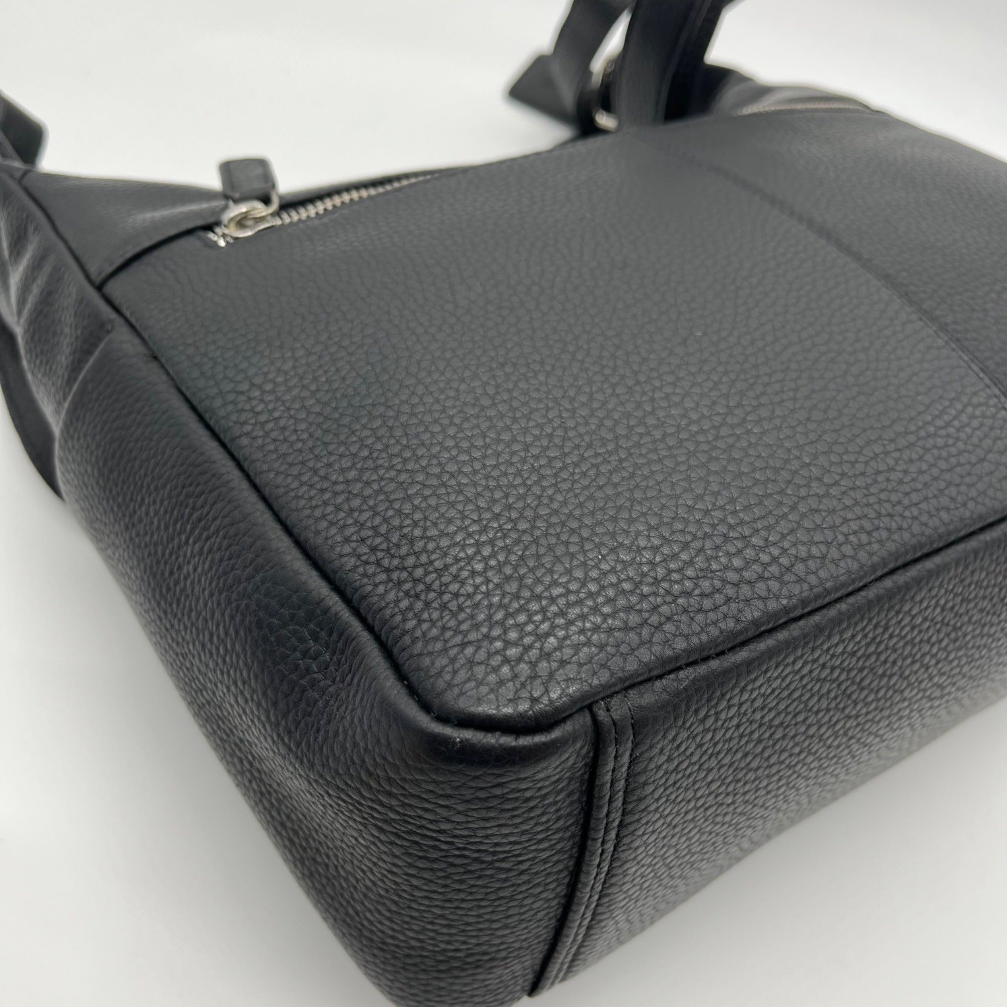 Mancini Black Pebbled Leather June Crossbody Bag