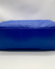 Privata Blue Croc-Embossed Faux Leather Large Duffel Bag