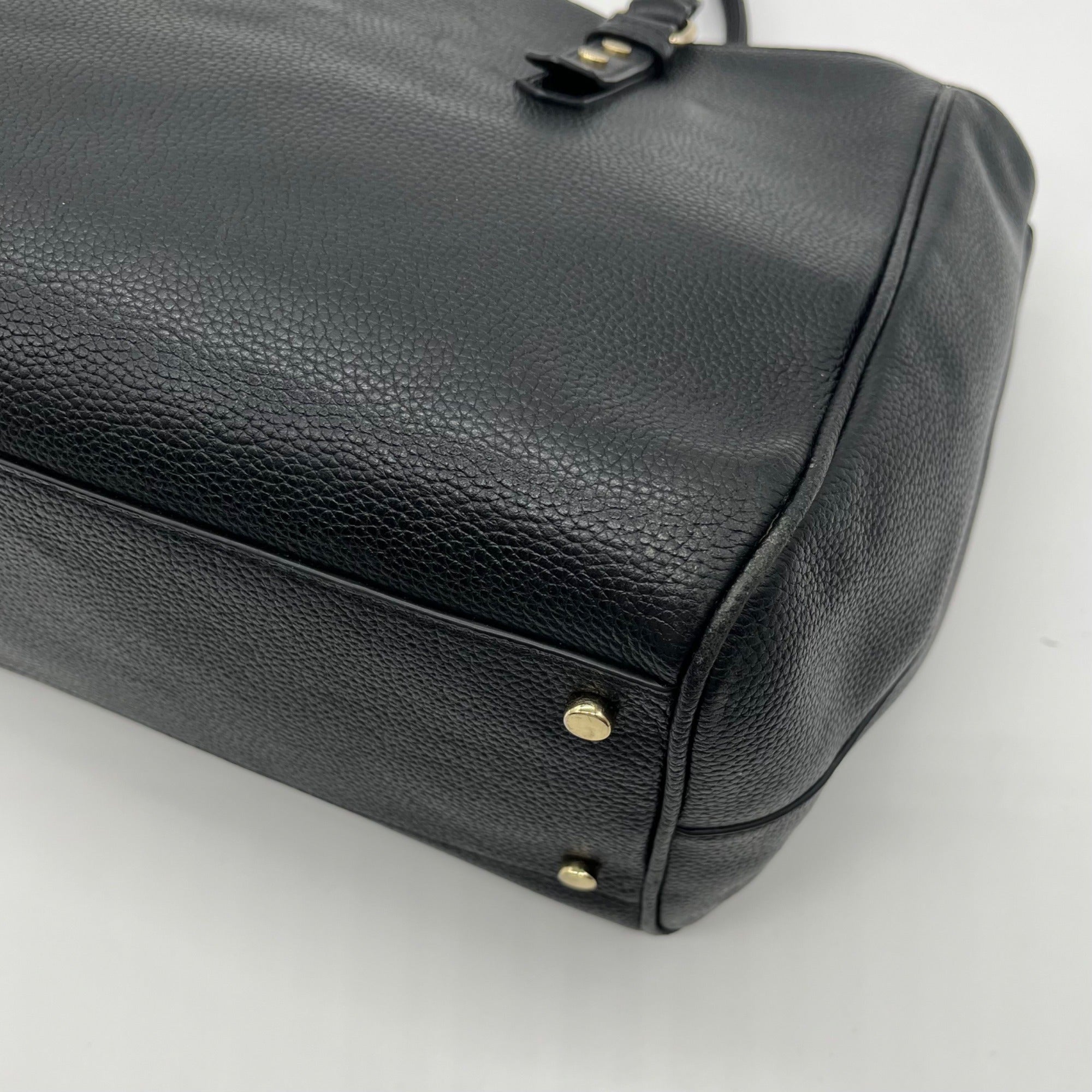 Kate Spade Black Pebbled Leather Mulberry Street Lise Satchel Bag