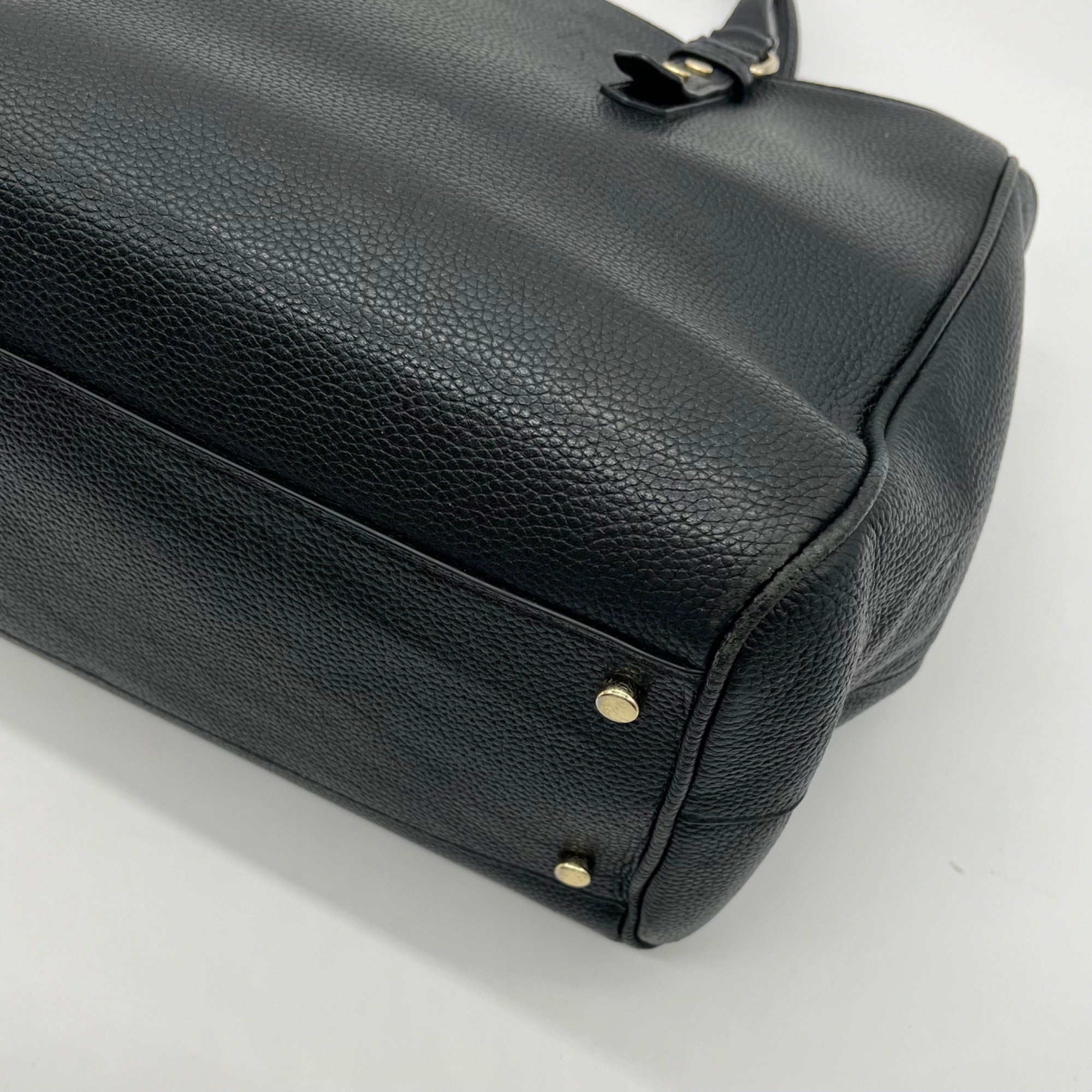 Kate Spade Black Pebbled Leather Mulberry Street Lise Satchel Bag