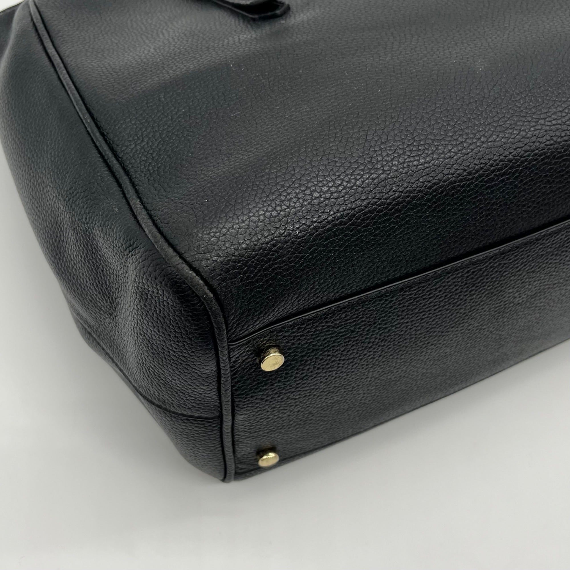 Kate Spade Black Pebbled Leather Mulberry Street Lise Satchel Bag