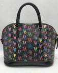 Dooney & Bourke Black Monogram Leather DB75 Satchel Bag