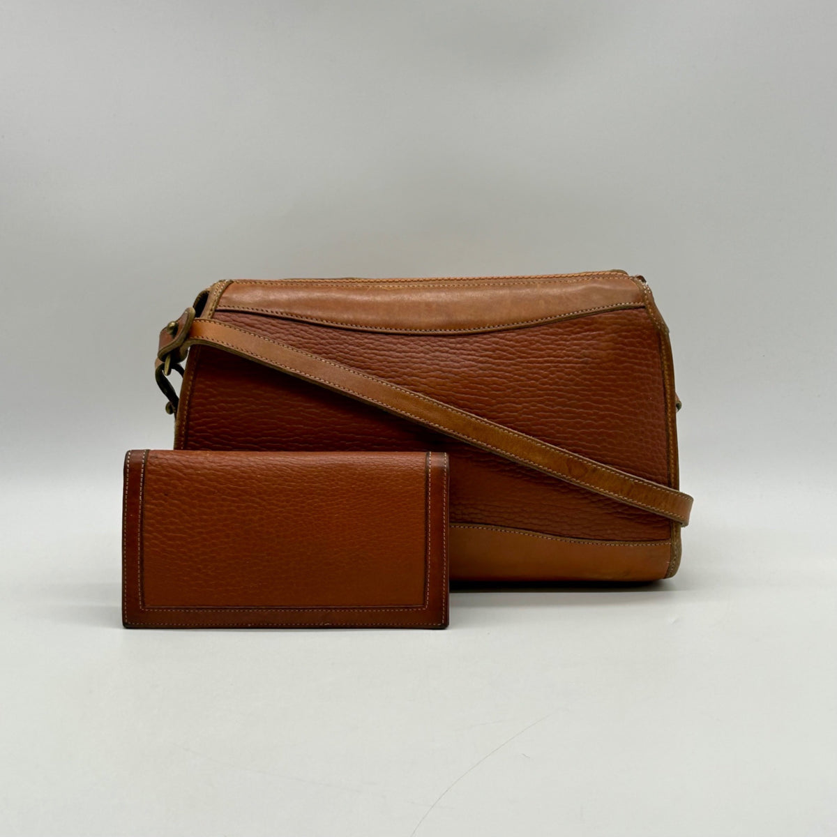 Dooney &amp; Bourke Vintage Peanut Butter Pebbled Leather Crossbody Set