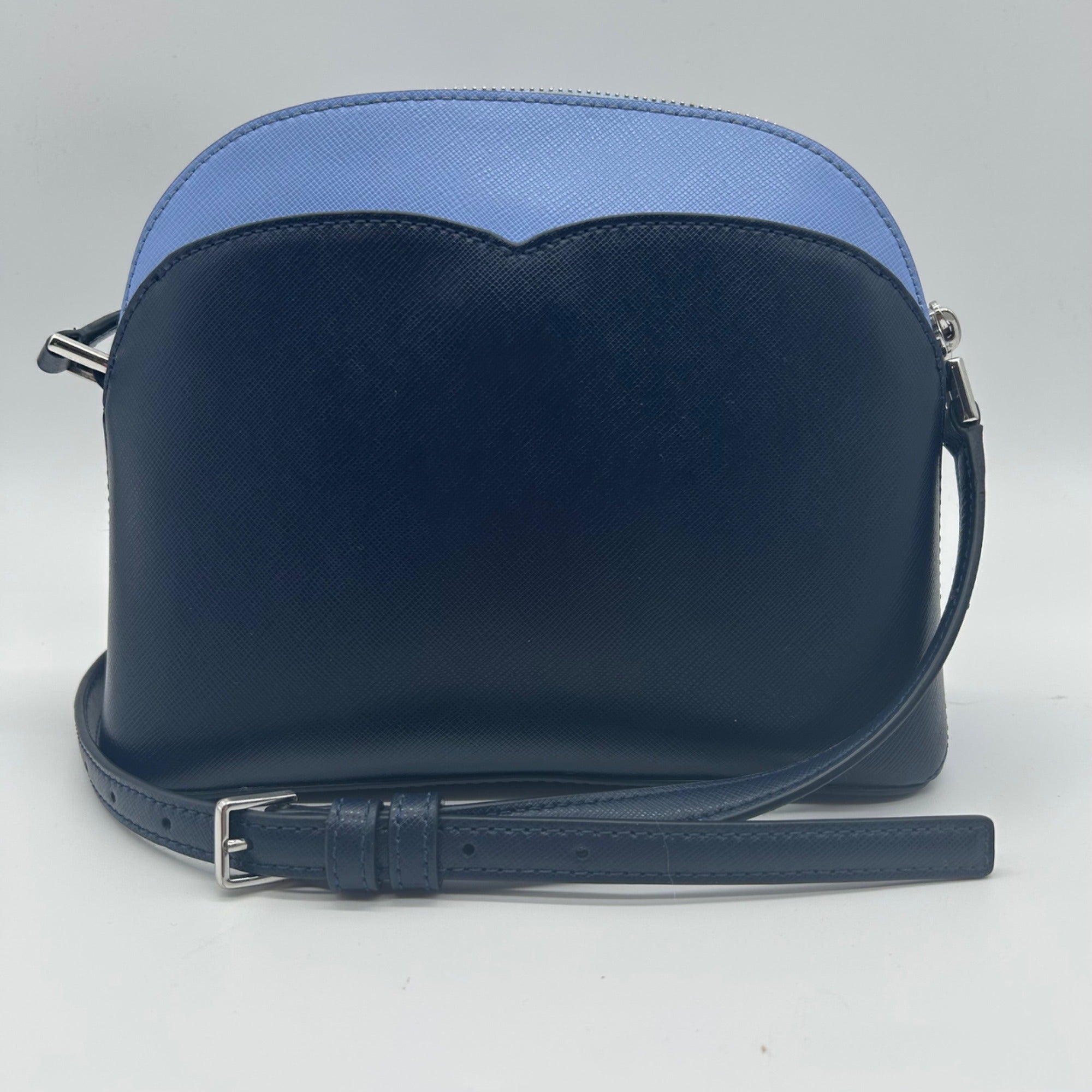 Kate Spade Blue Saffiano Leather Dome Crossbody Bag