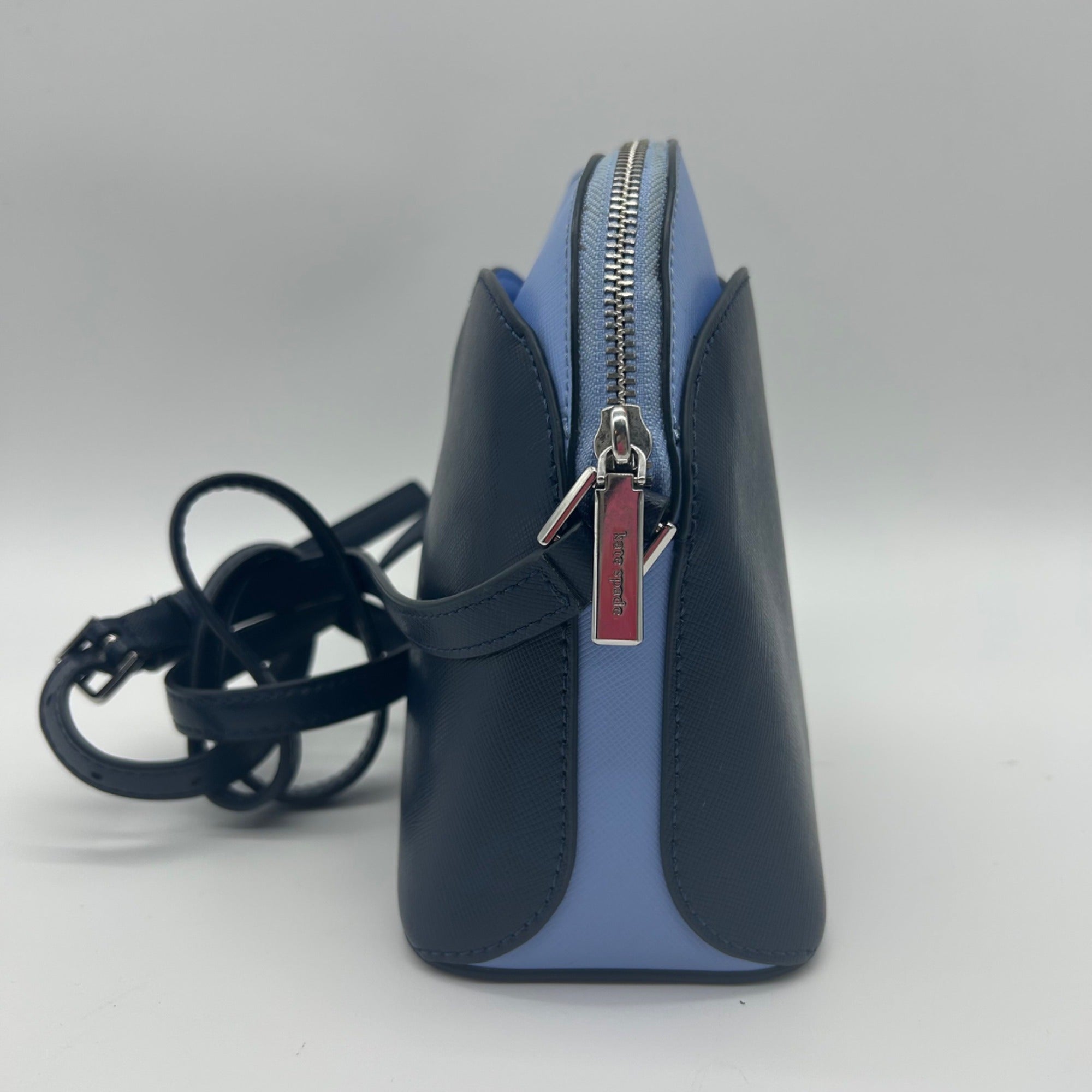 Kate Spade Blue Saffiano Leather Dome Crossbody Bag